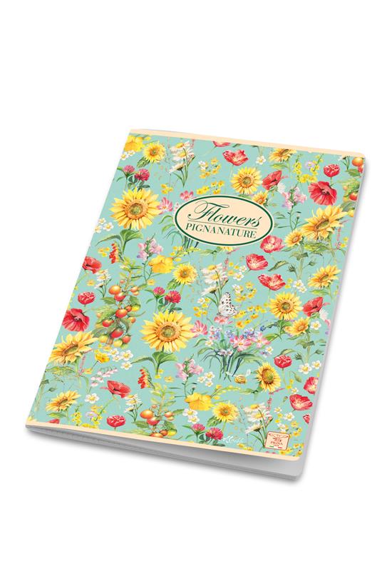 Quaderno Maxi Pigna Nature Flowers, quadretti 4mm, 42Ff/Sh - 21 x 29,7 cm - 10