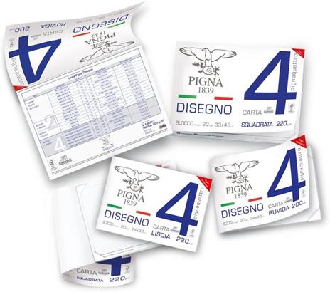 Blocco 4 angoli Pignaquattro Ff.20 Carta Ruvida formato - 24 x 33 cm - 4