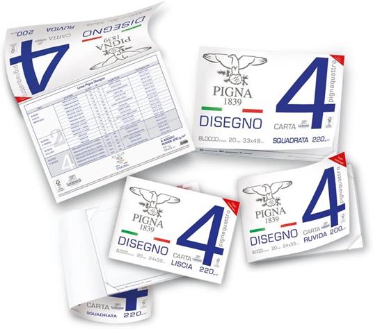 Blocco 4 angoli Pignaquattro Ff.20 Liscia Squadrata - 24 x 33 cm - 4