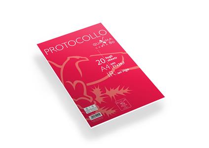Confezione 20 fogli protocollo a righe, Gr.80 - 21 x 29,7 cm