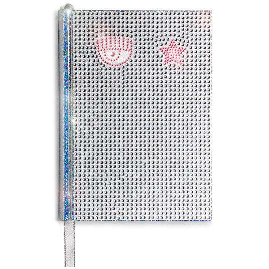 Diario 16 mesi, Chiara Ferragni, 2023-2024, argento con strass - 13,2 x  18,3 cm - Pigna - Cartoleria e scuola