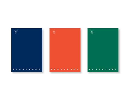 Pigna Monocromo quaderno per scrivere 96 fogli Blu, Verde, Arancione A4