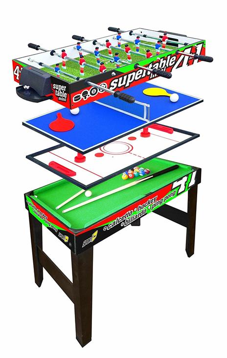 Tavolo 4 In 1 Mini 3Vs3 Calcetto Ping Pong Carambola Hockey - 3