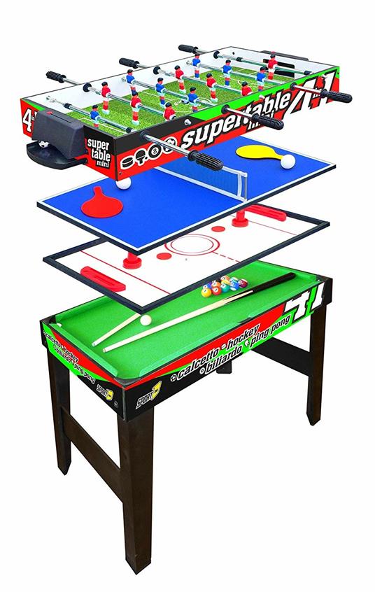 Tavolo 4 In 1 Mini 3Vs3 Calcetto Ping Pong Carambola Hockey - 3