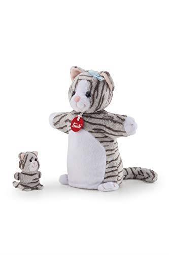 Trudi. Gatto con Baby S Marionetta Colore Bianco/Grigio 29865