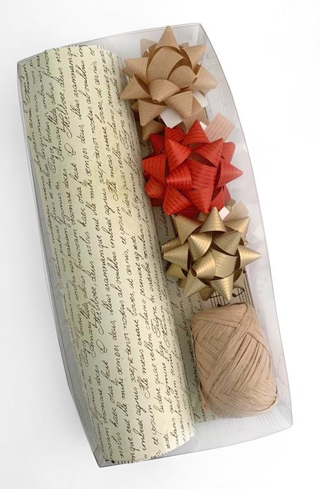 Kit Ecocarta Retro': Carta Regalo, Stelle E Nastri - 2