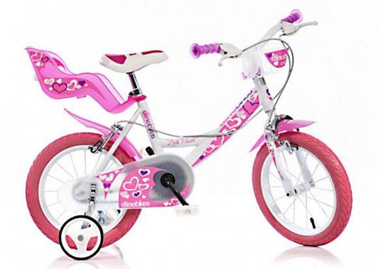 Bicicletta bimba ruota 16 rosa e bianca