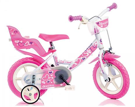 Bicicletta bimba ruota 12 rosa e bianca