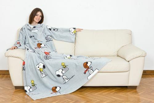 Plaid con maniche Kanguru Deluxe Snoopy. Azzurro - 3