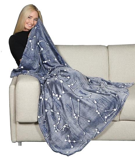 Plaid Kanguru Glow Constellations. Azzurro - 6
