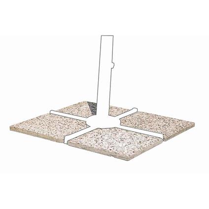 Set 4 marmette per Base ombrellone da 50x50 cm in Cemento