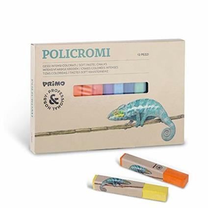 12 Gessi colorati Quadrati Con Fascetta Autoadesiva