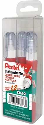 Correttore Bianchetto Pentel Micro ZL63. Confezione 4 pezzi