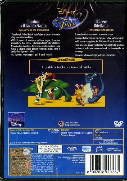 Le fiabe Walt Disney. Topolino e il fagiolo magico - Il drago riluttante  (DVD) - DVD - Film di Ford Beebe , Jasper Blystone Animazione