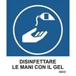 Adesivo segnaletico Markin in LWM – 12,5×15,2 cm – ”Disinfettare le mani con il gel”