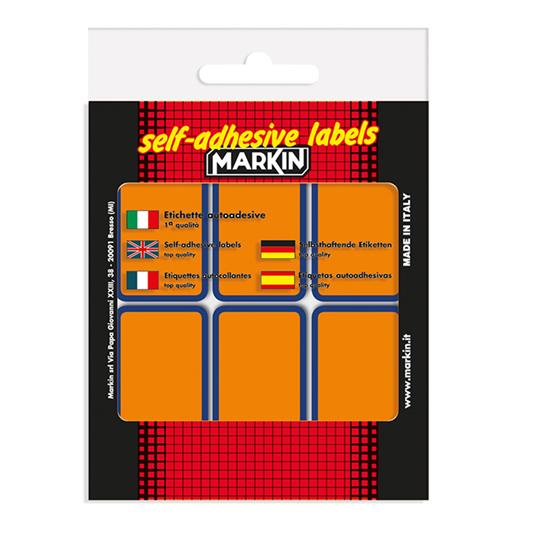 Etichette Adesive Fluo 70x37 Per Libri Arancio