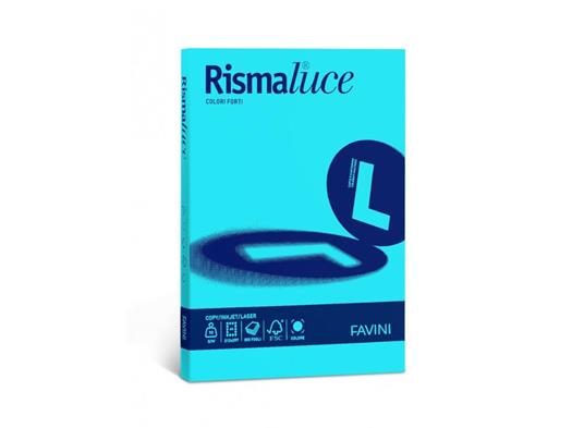 Carta Colorata Rismaluce A3 90 gr. Risma 300 Fogli Azzurro