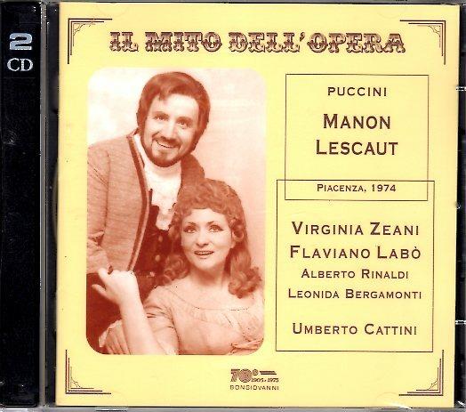 Manon Lescaut - CD Audio di Giacomo Puccini,Virginia Zeani,Flaviano Labò,Umberto Cattini