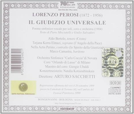 Il giudizio universale - CD Audio di Lorenzo Perosi - 2