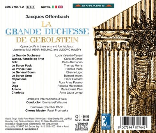La Grande Duchesse de Gérolstein - CD Audio di Jacques Offenbach,Lucia Valentini Terrani - 2
