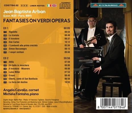Fantasie sulle opere di Verdi - CD Audio di Jean-Baptiste Arban,Angelo Cavallo - 2