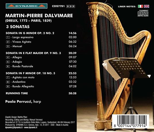 3 sonate per arpa. Op.2 n.2, op.9 n.3, op.18 n.3 - CD Audio di Paola Perrucci,Martin Pierre d'Alvimare - 2