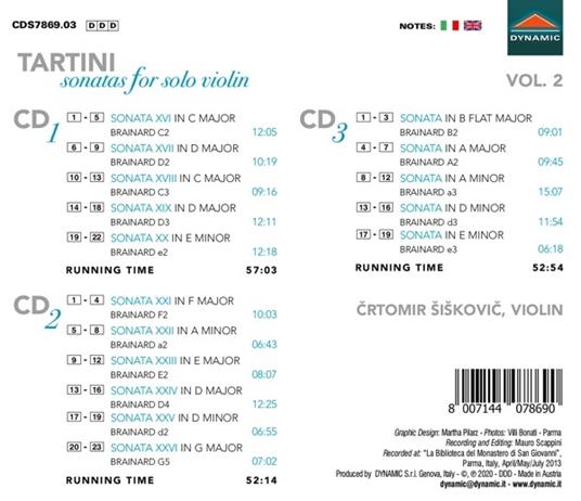 Sonatas For Solo Violin Vol.2 - CD Audio di Giuseppe Tartini - 2