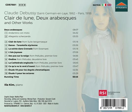 Clair de Lune, Deux Arabesques and Other works. - CD Audio di Claude Debussy - 2