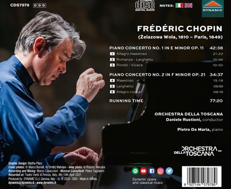 Piano Concertos Nos. 1 & 2 - CD Audio di Frederic Chopin,Orchestra della Toscana,Daniele Rustioni - 2