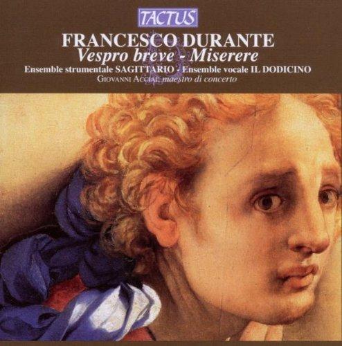 Vespro Breve - Miserere - CD Audio di Francesco Durante