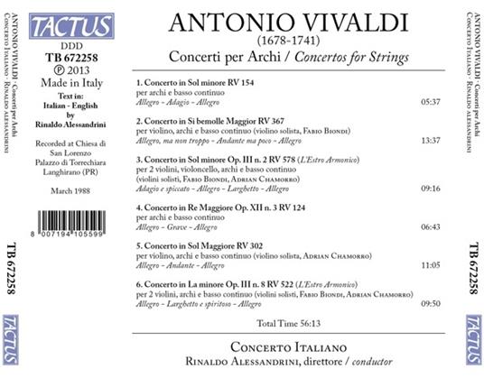 Concerti per archi - CD Audio di Antonio Vivaldi - 2