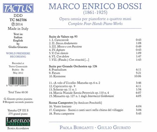 Musica completa per pianoforte a quattro mani - CD Audio di Paola Borganti,Giulio Giurato - 2