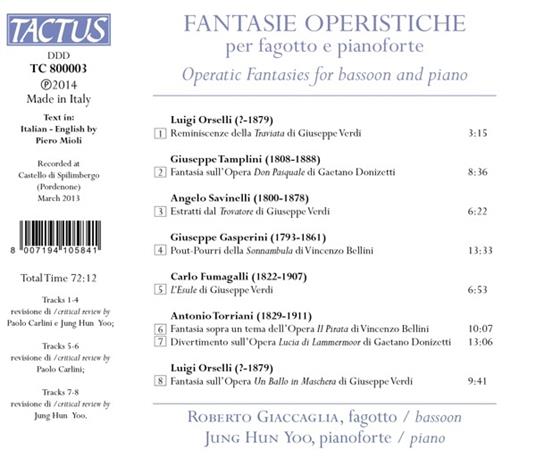 Operatic Fantasies for ba - CD Audio di Roberto Giaccaglia - 2