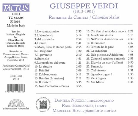 Romanze da camera - CD Audio di Giuseppe Verdi,Daniela Nuzzoli,Raul Hernandez,Marcello Rossi - 2