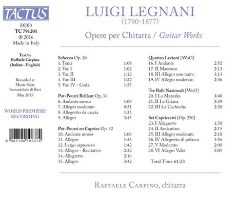 Musica per chitarra - CD Audio di Luigi Legnani,Raffaele Carpino - 2