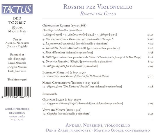 Rossini per violoncello - CD Audio di Gioachino Rossini,Andrea Noferini - 2
