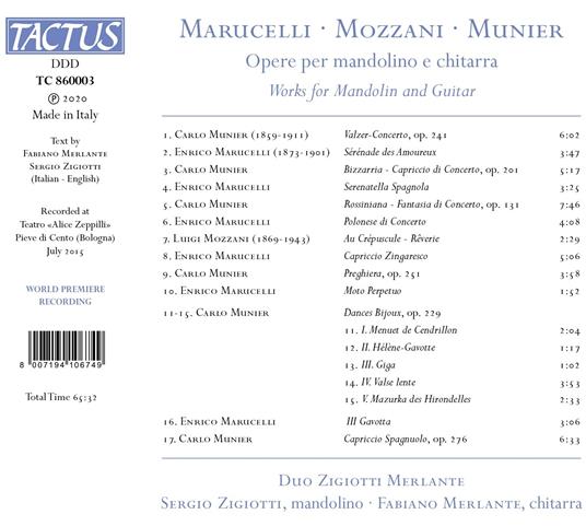 Musica per mandolino e chitarra - CD Audio di Duo Zigiotti Merlante - 2