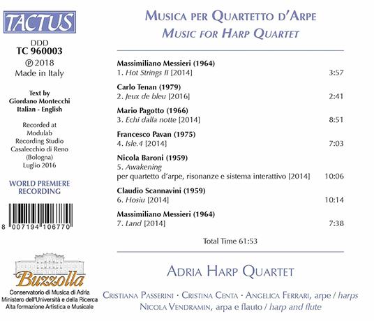 Musica per quartetto d'arpe - CD Audio di Adria Harp Quartet - 2