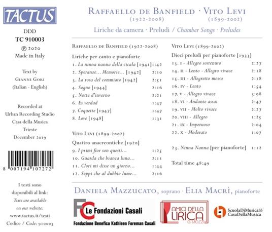 Liriche da Camera - Preludi - CD Audio di Daniela Mazzucato - 2