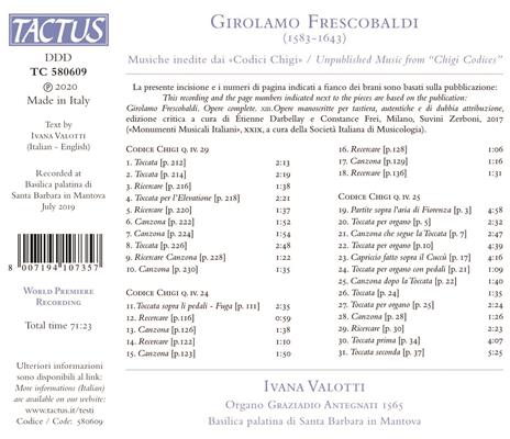 Musiche inedite dai codici - CD Audio di Girolamo Frescobaldi,Ivana Valotti - 2
