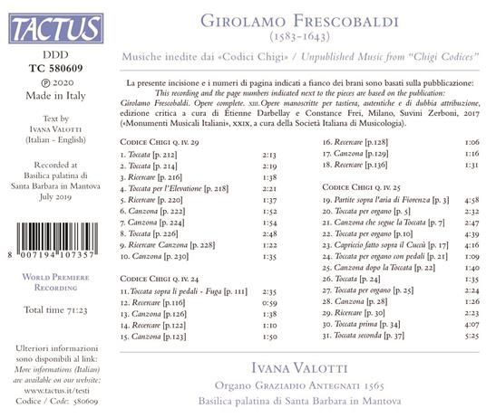 Musiche inedite dai codici - CD Audio di Girolamo Frescobaldi,Ivana Valotti - 2