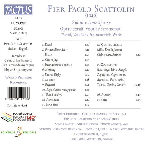 Suoni e rime sparse - CD Audio di Pier Paol Scattolin - 2