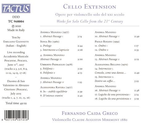 Cello Extension. Opere per violoncello - CD Audio di Fernando Caida Greco - 2