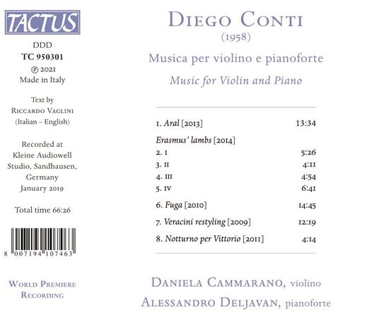 Musica per violino e pianoforte - CD Audio di Diego Conti - 2
