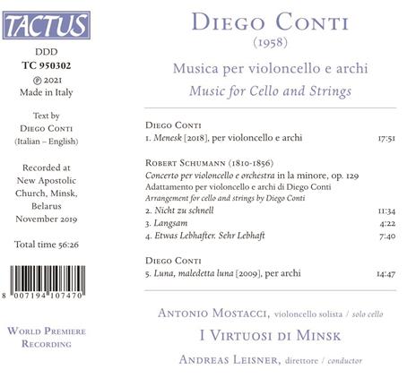 Musica per violoncello e archi - CD Audio di Diego Conti,Antonio Mostacci - 2