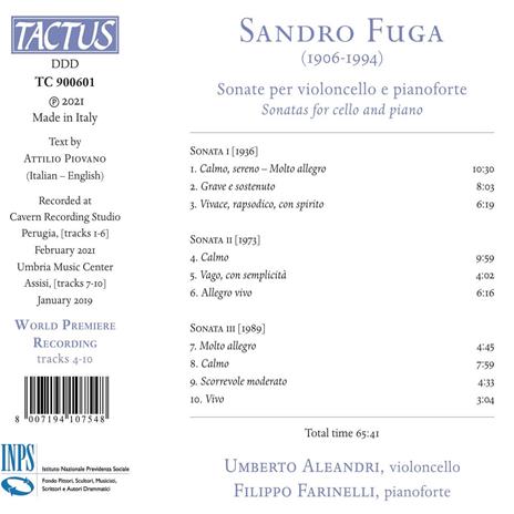 Sonate per violoncello - CD Audio di Sandro Fuga - 2