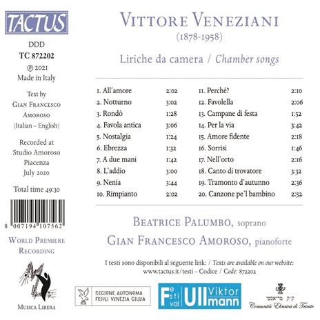 Liriche da camera - CD Audio di Vittore Veneziani - 2