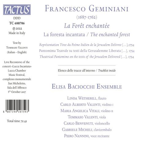La Foret Enchantée - CD Audio di Francesco Geminiani,Elisa Baciocchi Ensemble - 2