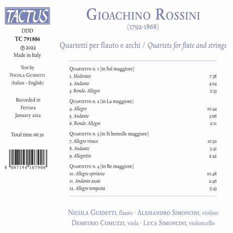 Quartetti per flauto e archi - CD Audio di Gioachino Rossini - 2