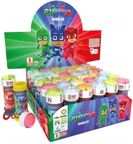 Display 36 Pz - Dulcop Bolle Di Sapone - Superpigiamini - Pj Masks - Flacone 60 Ml